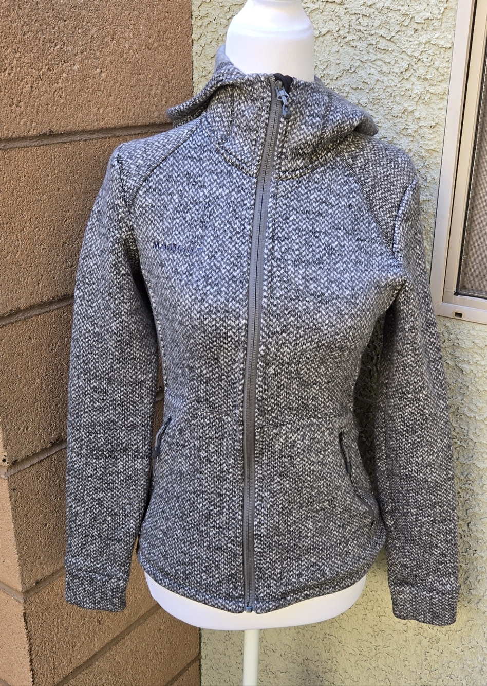 Mammut Kachemak Women's Heather Gray Knit Full-Zip Hooded Jacket